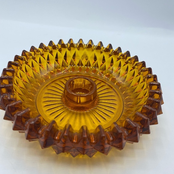 Antique Other Vintage Brown Glass Candle Holder Ashtray Retro